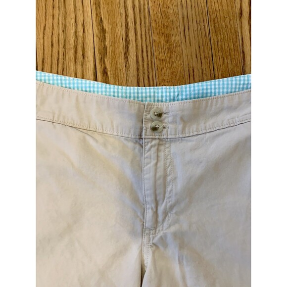 Columbia PFG Shorts Women 14 Khaki Chino Omni Shield Outdoor UV Long 10in Cotton - Picture 7 of 12